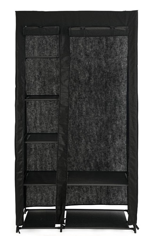 Closet Organizador Dono, Negro,  con variedad de entrepaños en tela