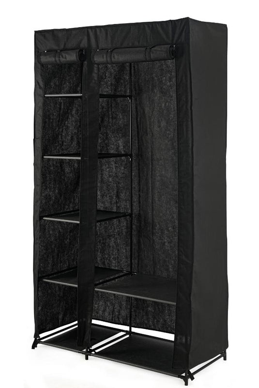 Closet Organizador Dono, Negro,  con variedad de entrepaños en tela