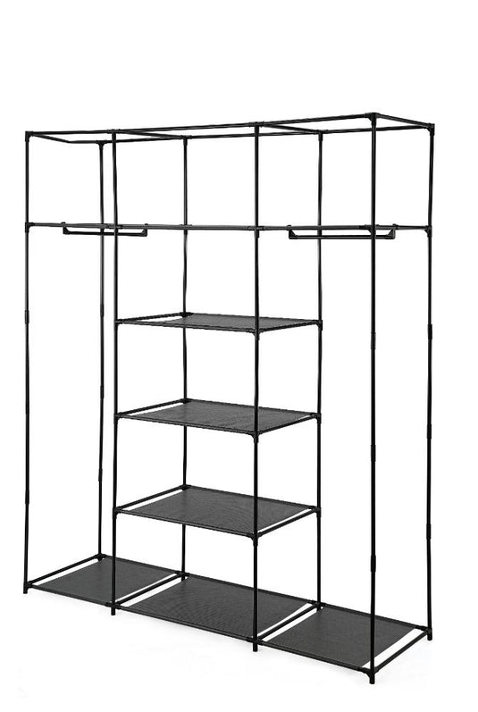Closet Organizador Erba, Negro, En tela con variedad de entrepaños centrales