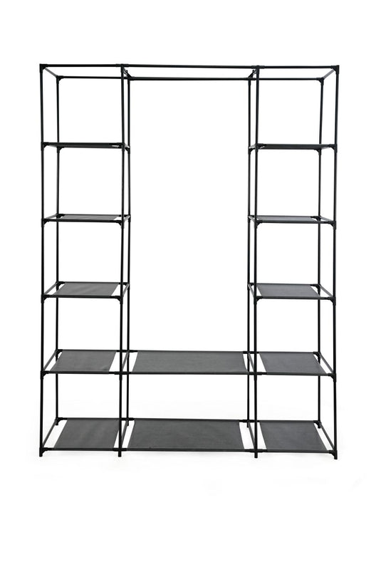 Closet Organizador Belo, Negro, En tela con variedad de entrepaños laterales
