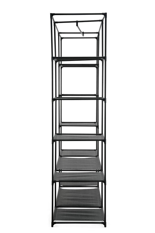 Closet Organizador Belo, Negro, En tela con variedad de entrepaños laterales