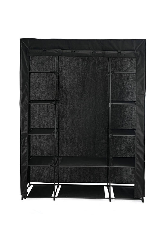 Closet Organizador Belo, Negro, En tela con variedad de entrepaños laterales