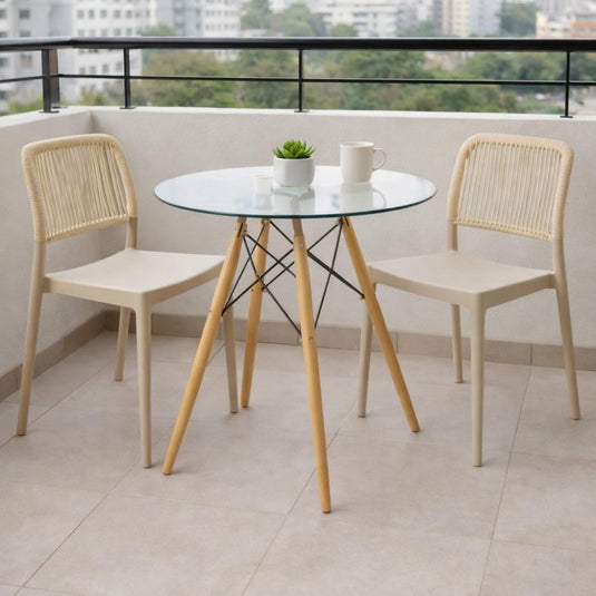 Silla Houston, Color Taupe, con Espaldar Tejido