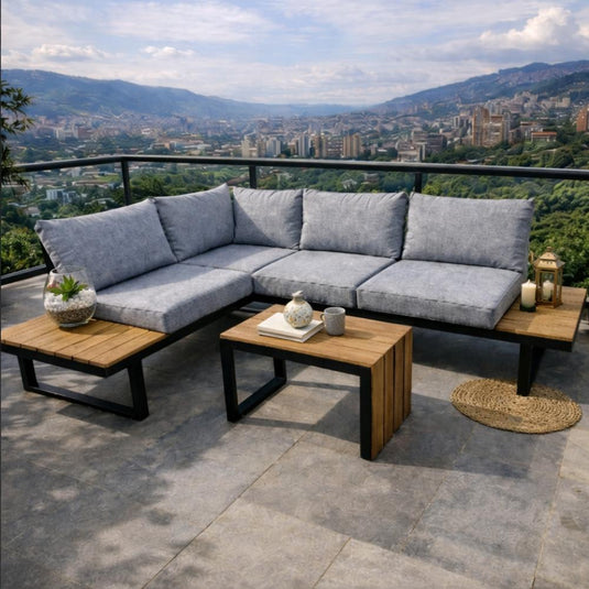 Set de Terraza Metrópolis, Gris, Diseñado Especialmente para Exteriores Modernos