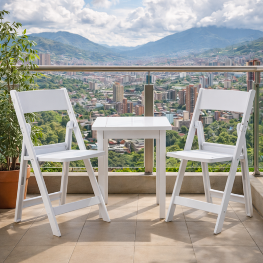 Silla Plegable Erin, Blanco, Diseño Práctico y Funcional