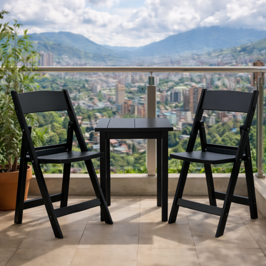 Set de 2 Sillas Plegables Erin, Negro, Diseño Práctico y Funcional