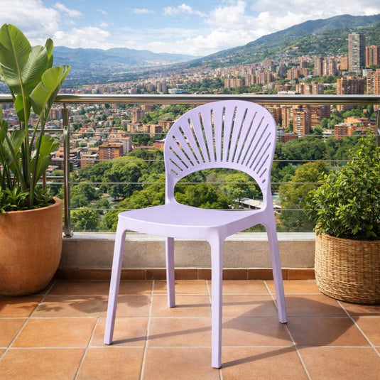 Set de 2 Sillas Paraíso, Color Lila, con Espaldar y Diseño Moderno