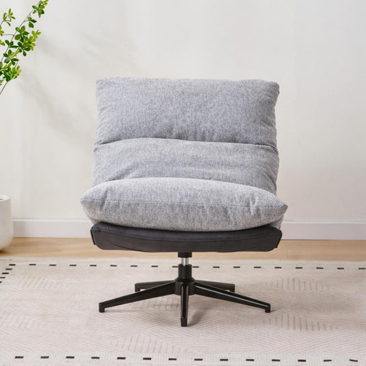 Poltrona Giratoria Marsella, Negro y Gris, Con Diseño Moderno