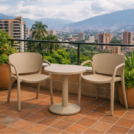 Silla con Brazos California, Khaki, con Espaldar y Diseño Minimalista