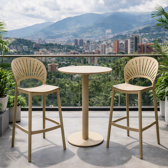 Set de 4 Sillas para Bar Paraíso, Color Khaki, Diseño Moderno