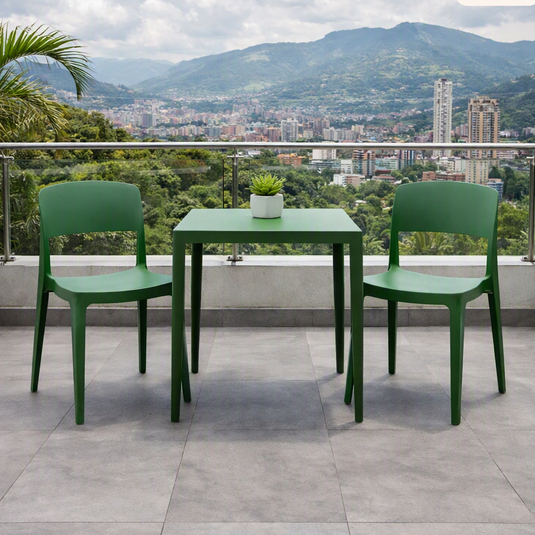 Silla Mónaco, Color Verde Olivo, con Espaldar y Diseño Moderno