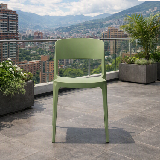 Silla Mónaco, Color Verde, con Espaldar y Diseño Moderno