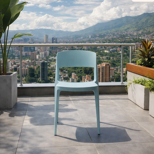 Set de 2 Sillas Mónaco, Color Azul Claro, con Espaldar y Diseño Moderno