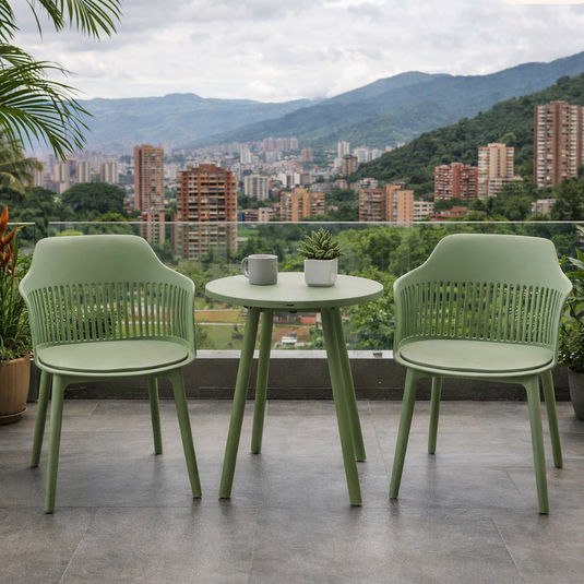 Silla con Cojín Max, Color Verde, con Espaldar en Rejilla