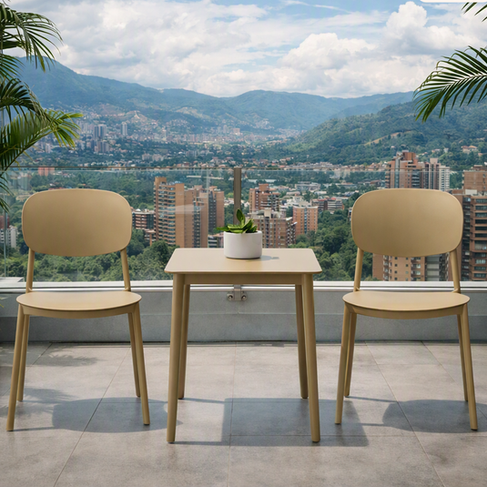 Set de 2 Sillas Milán, Color Khaki, con Espaldar y Diseño Moderno