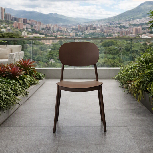 Set de 2 Sillas Milán, Color Café, con Espaldar y Diseño Moderno