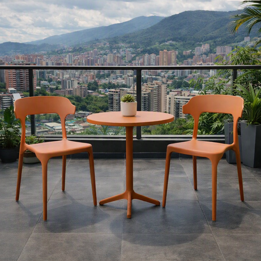 Set de 2 Sillas Elena, Color Terracota, con Espaldar y Diseño Moderno