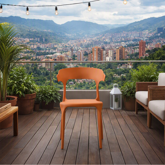 Set de 2 Sillas Elena, Color Terracota, con Espaldar y Diseño Moderno