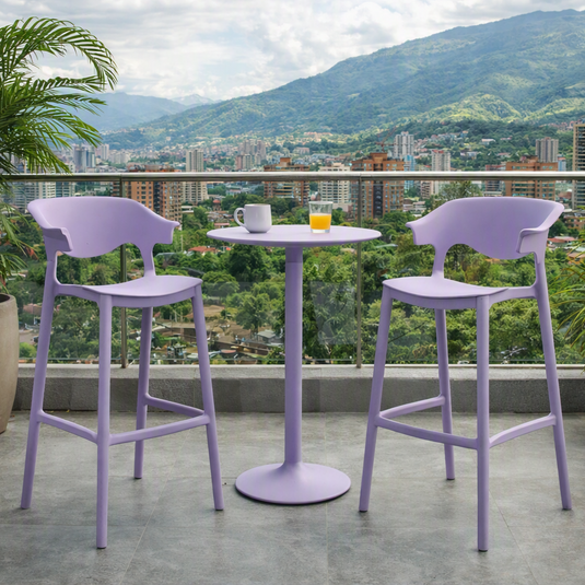 Set de 2 Sillas para Bar Elena, Color Lila, Diseño Moderno