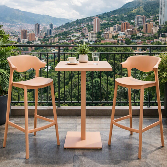 Set de 4 Sillas para Bar Elena, Color Mandarina, Diseño Moderno
