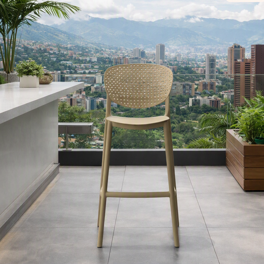 Set de 4 Sillas para Bar Río, Color Khaki, Diseño Moderno