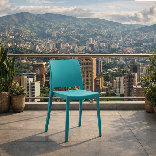 Set de 2 Sillas Soho, Azul Marino, con Espaldar Cerrado y Diseño Minimalista