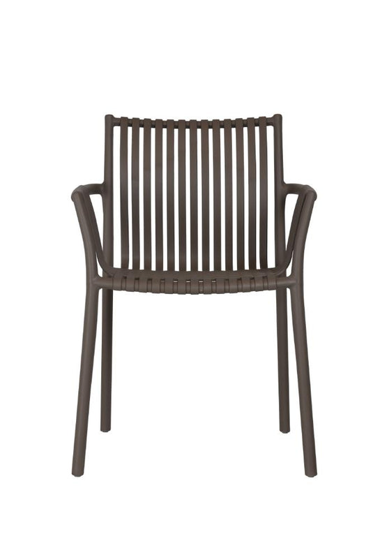 Silla Madrid con Brazos, Color Taupe, Con espaldar y diseño Moderno