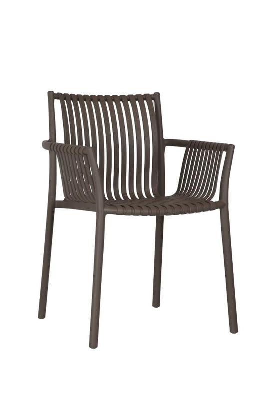 Silla Madrid con Brazos, Color Taupe, Con espaldar y diseño Moderno