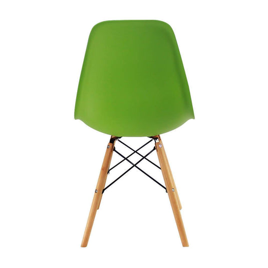 Kit por 4 sillas Eames Patas En Madera para comedor, sala, restaurante - Verde