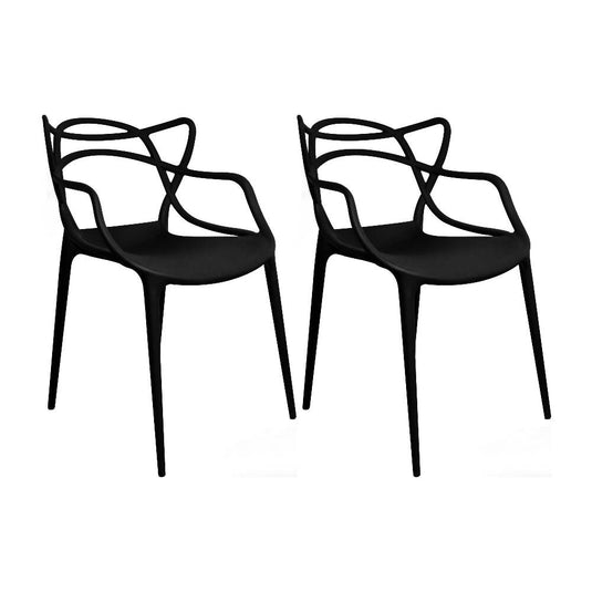 Kit por 2 Silla Solna Para Sala Comedor Jardín - Negro