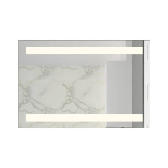 Espejo rectangular Udine gris con sandblasting 90x60 cm - en ambiente