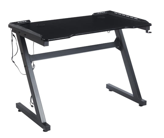 Escritorio Gamer Silver, Negro, Estructura Metalica
