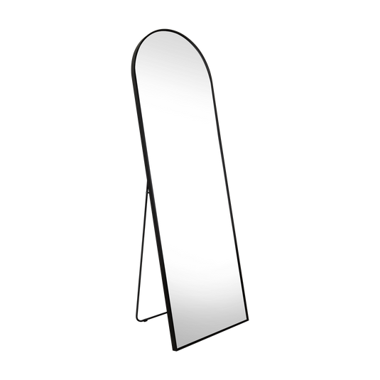 Espejo Rectangular de Piso Victoria, con Marco en Aluminio Negro