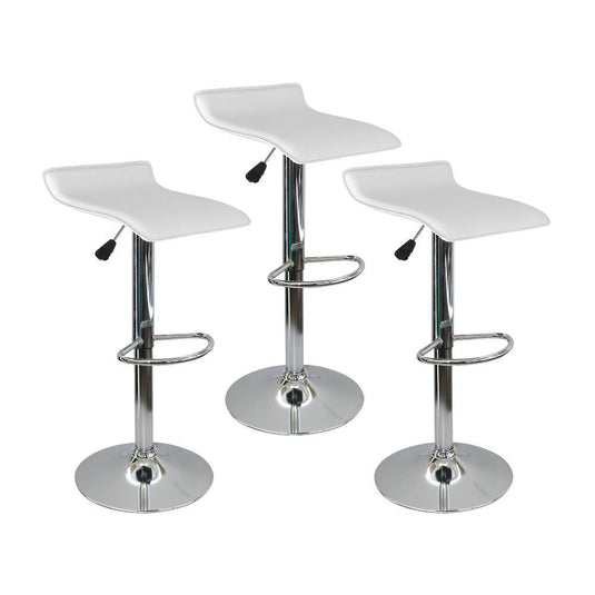 Kit por 3 Silla Tapizada Lisa Tipo Bar - Blanca