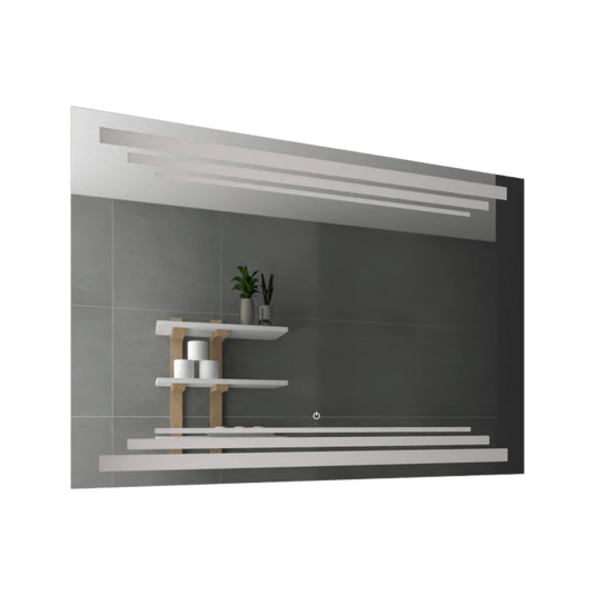 Espejo Rectangular Barú color Gris para Sala o Baño.