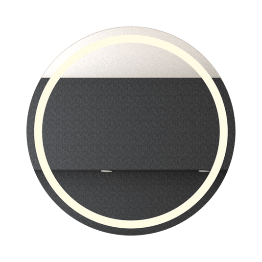 Espejo Circular Malibú, Gris, con Luz Led