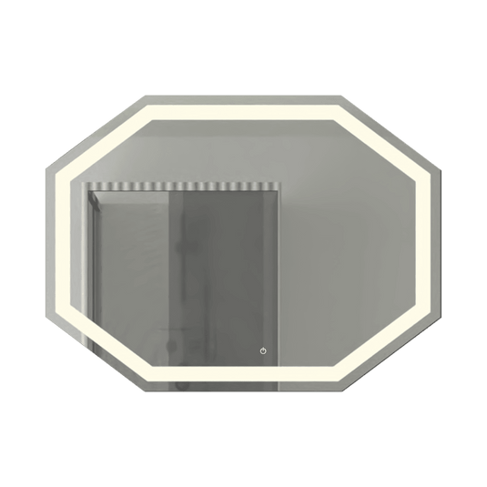 Espejo Hexagonal Mizu color Gris para Sala o Baño.