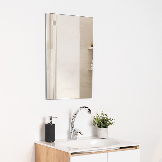 Espejo Rectangular Bolonia, Gris, Diseño Moderno