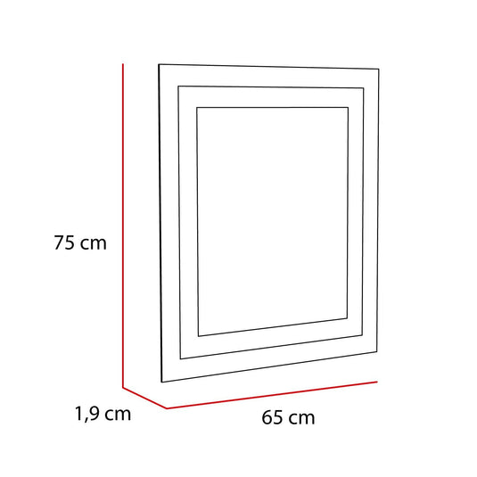 Espejo Rectangular Torino, Girs, con Diseño en Sandblasting