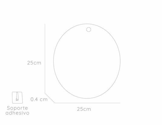 Espejo Circular Terra, Gris, Diseño Moderno