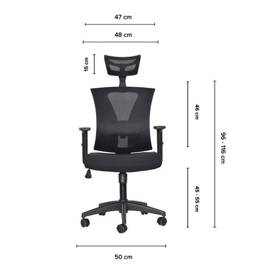 Silla de Oficina Presidente Niza, Negro