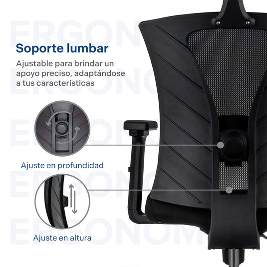 Silla de Oficina Presidente Niza, Negro