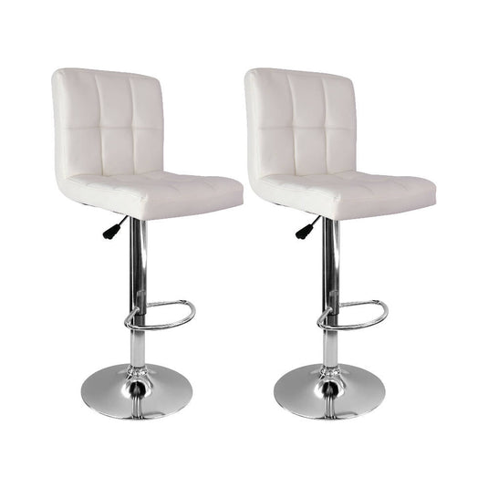kit por 2 Silla Acolchada Tipo Bar - Blanca