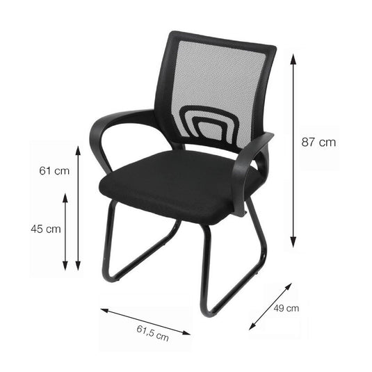 Silla Para Oficina Escritorio Interlocutora Fija OR-3310 - Negro