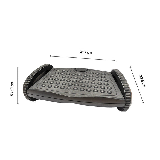 Descansapies Ergonómico 2 Alturas de Plástico, Negro