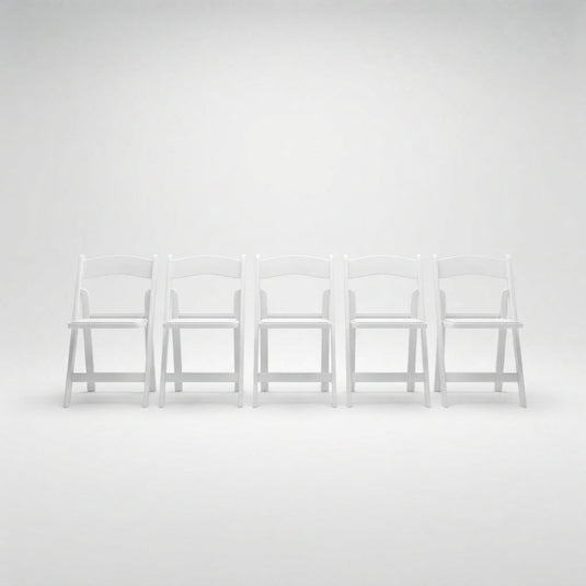 Set de 5 Sillas Plegables Erin, Blanco, Diseño Práctico y Funcional (Copia)