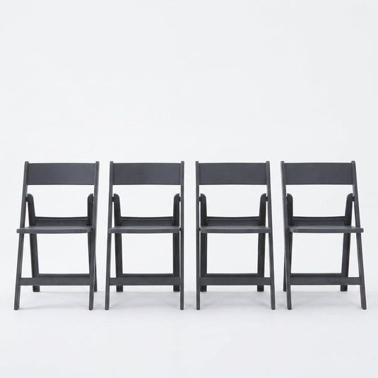 Set de 4 Sillas Plegables Erin, Negro, Diseño Práctico y Funcional