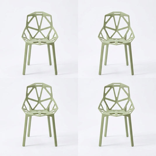 Silla Roxy, Color Verde, con Espaldar y Diseño Moderno X4