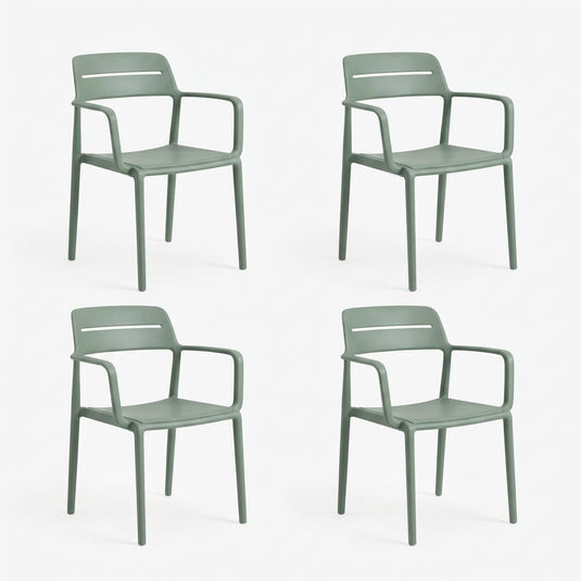 Combo Polet, Incluye una Mesa y 4 Sillas Color Verde Olivo
