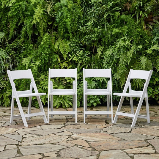 Set de 4 Sillas Plegables Erin, Blanco, Diseño Práctico y Funcional